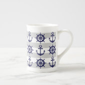 Personalisiertes Ankerboot Rad gestrichen nautisch Porzellantasse (Rechts)
