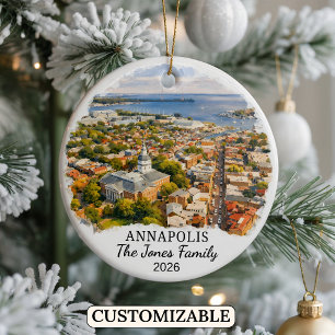 Personalisiertes Annapolis-Ornament, individuelles Keramik Ornament