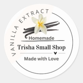 Personalisiertes, anpassbares Vanilla Extract Labe Runder Aufkleber