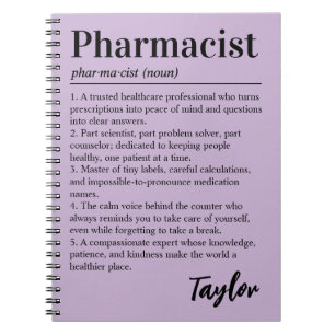 Personalisiertes Apotheker-Definition Lavendel-Ges Notizblock
