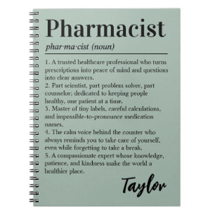 Personalisiertes Apotheker Definition Sage Green G Notizblock