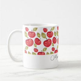Personalisiertes Apple Muster Wasserfarbe Handlack Kaffeetasse