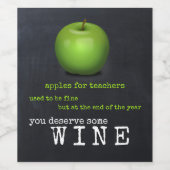 Personalisiertes Apple Teacher-Label für Apple Cha Weinetikett (Einzelnes Label)