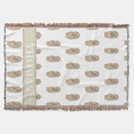 Personalisiertes Apricot Golden Doodle reversible Decke