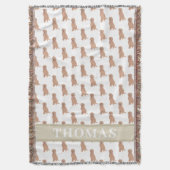 Personalisiertes Apricot Rotes Golden Doodle Decke (Vorderseite Vertikal)