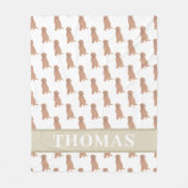 Personalisiertes Apricot Rotes Golden Doodle Fleecedecke (Vorderseite)