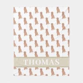 Personalisiertes Apricot Rotes Golden Doodle Fleecedecke