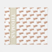 Personalisiertes Apricot Rotes Golden Doodle Fleecedecke (Vorderseite (Horizontal))