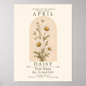 Personalisiertes April-Gänseblümchen-Geburtsblumen Poster (Vorne)