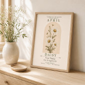 Personalisiertes April-Gänseblümchen-Geburtsblumen Poster