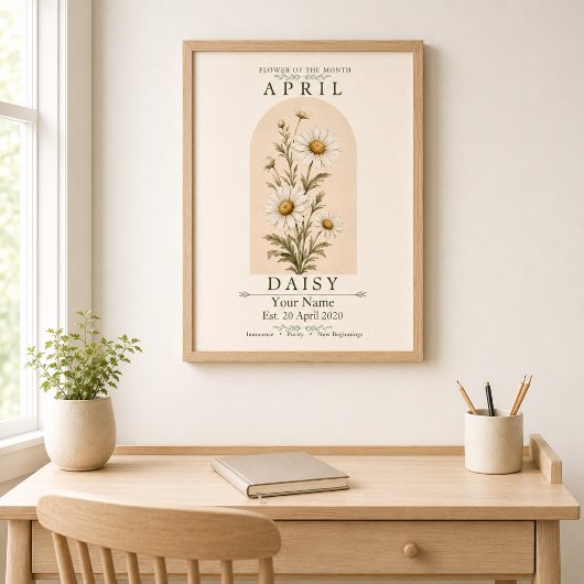 Personalisiertes April-Gänseblümchen-Geburtsblumen Poster