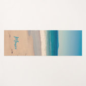 Personalisiertes Aqua Aquamarin Beach Foto Yogamatte (Vorderseite (Horizontal))