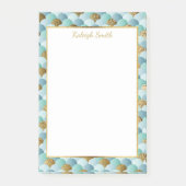 Personalisiertes Aqua Aquamarin Goldmedaille Post-it Klebezettel (Vorderseite)