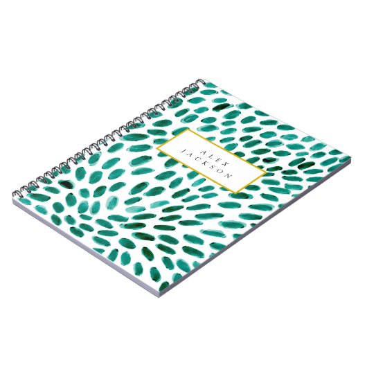 Personalisiertes Aqua Aquamarines Abstraktes Muste Notizblock (Linke Seite)