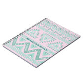 Personalisiertes Aqua-Aquamarines Tribal-Muster au Notizblock (Linke Seite)