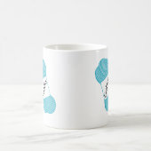 Personalisiertes Aqua-blauer Strang der Garn-Tasse Kaffeetasse (Mittel)