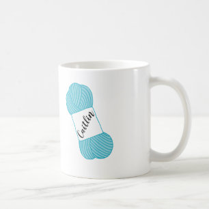 Personalisiertes Aqua-blauer Strang der Garn-Tasse Kaffeetasse