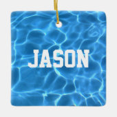 Personalisiertes Aqua Blue Foto Keramikornament (Vorderseite)