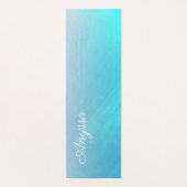 Personalisiertes Aqua Blue Gradient Name Yoga Mat Yogamatte (Vorderseite)