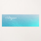 Personalisiertes Aqua Blue Gradient Name Yoga Mat Yogamatte (Vorderseite (Horizontal))