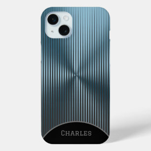 Personalisiertes Aqua Blue Metallic und Black Case-Mate iPhone Hülle