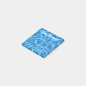 Personalisiertes Aqua Blue Pool Post-it Klebezettel (angewinkelt)