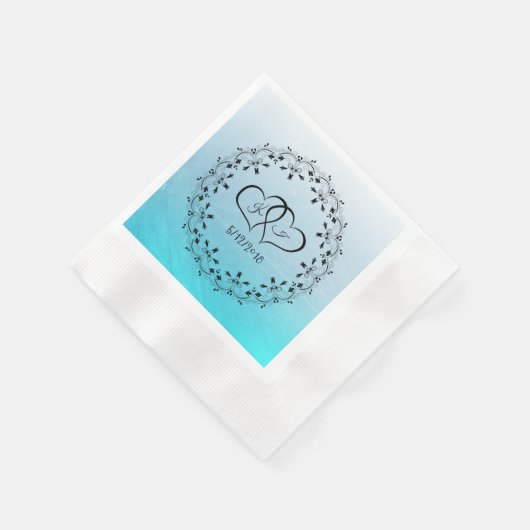 Personalisiertes Aqua Blue Scratch Cocktail Napkin Serviette (Ecke)