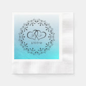 Personalisiertes Aqua Blue Scratch Cocktail Napkin Serviette (Vorderseite)