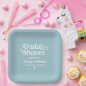 Personalisiertes Aqua Blue Wedding Brautparty Pappteller (Party)