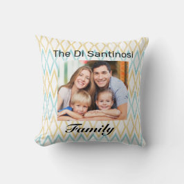 Personalisiertes Aqua & Gold Diamond Family Foto Kissen
