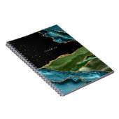 Personalisiertes Aqua/Green Agate mit Gold Glitzer Notizblock (Rechte Seite)