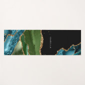 Personalisiertes Aqua/Green Agate mit Gold Glitzer Yogamatte (Vorderseite (Horizontal))