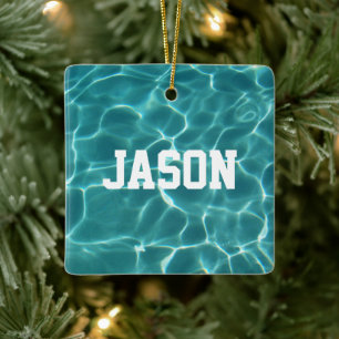 Personalisiertes Aqua Green Baden oder Tauchen Fot Keramikornament