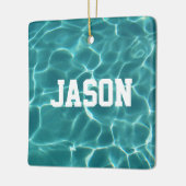 Personalisiertes Aqua Green Baden oder Tauchen Fot Keramikornament (Links)