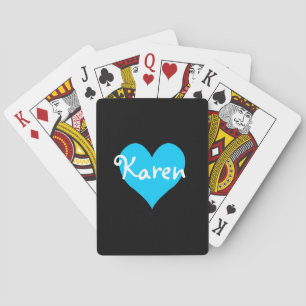 Personalisiertes Aqua Heart Spielkarten