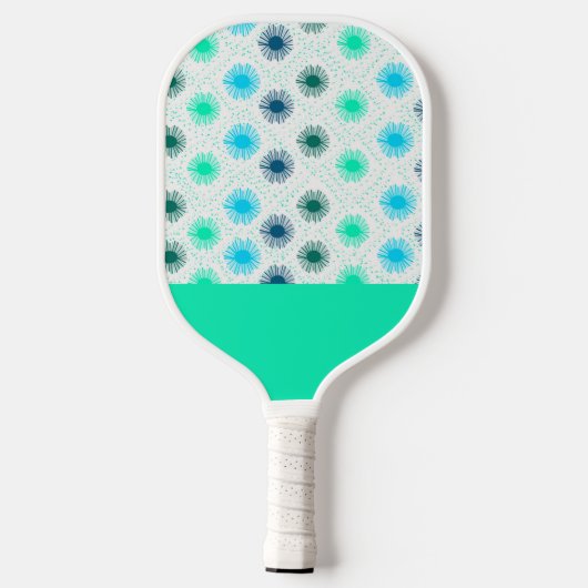 Personalisiertes Aqua Mitte Jahrhundert Modernes M Pickleball Schläger (Rückseite)