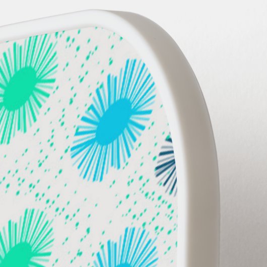 Personalisiertes Aqua Mitte Jahrhundert Modernes M Pickleball Schläger (Linke Seite)