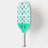 Personalisiertes Aqua Mitte Jahrhundert Modernes M Pickleball Schläger (Links)