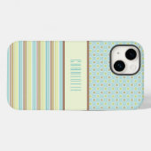 Personalisiertes Aquamarin- & Lime-Green-Muster-Ge Case-Mate iPhone Hülle (Rückseite (Horizontal))