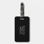 Personalisiertes aquamarin-weiß gestreiftes Gepäck Gepäckanhänger (Rückseite vertikal)