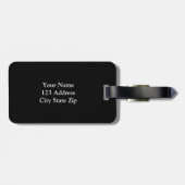 Personalisiertes aquamarin-weiß gestreiftes Gepäck Gepäckanhänger (Rückseite horizontal)