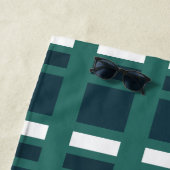 Personalisiertes Aquamarines Blau Kariert Strandtuch (Beispiel)
