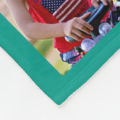 Personalisiertes Aquamarines Blue Foto Collage Mit Fleecedecke (Ecke)