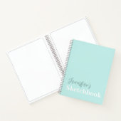 Personalisiertes Aquamarines Blue Script Chic Sket Notizblock (Innenseite)