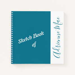 Personalisiertes Aquamarines Blue & White Sketch B Notizblock