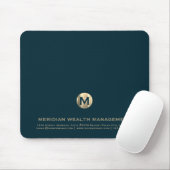 Personalisiertes Aquamarines Gold-Business Monogra Mousepad (Mit Mouse)