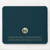 Personalisiertes Aquamarines Gold-Business Monogra Mousepad (Vorne)
