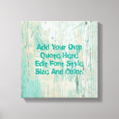 Personalisiertes aquamarines Holzmuster Leinwanddruck (Vorderseite)