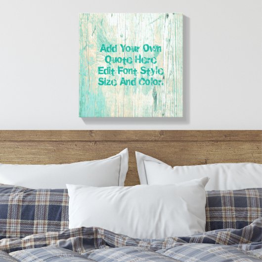 Personalisiertes aquamarines Holzmuster Leinwanddruck (Insitu (Schlafzimmer))