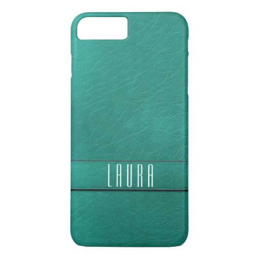 Personalisiertes aquamarines Imitat-lederner Case-Mate iPhone Hülle (Rückseite)